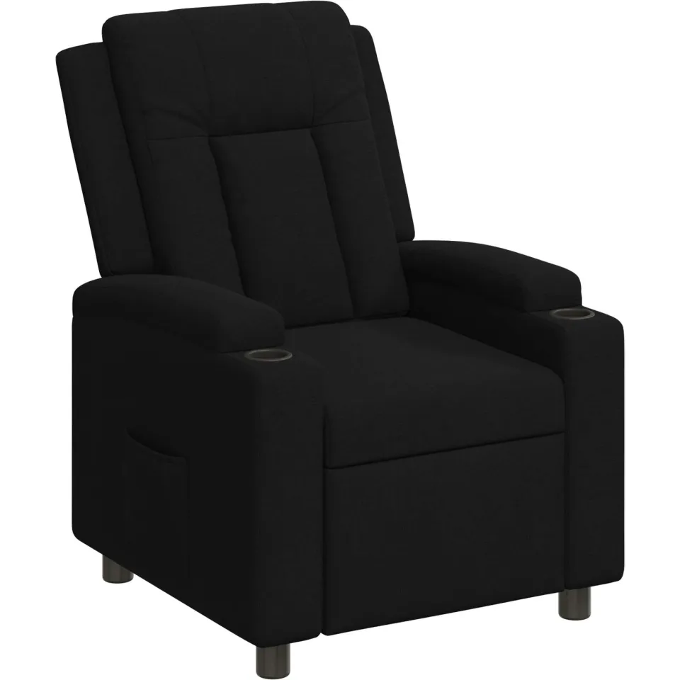 vidaXL Ligstoel Zwart 75 x 95 x 100 cm Stof