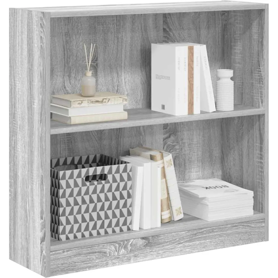 vidaXL Boekenkast 80x24x76 cm bewerkt hout grijs sonoma eikenkleurig