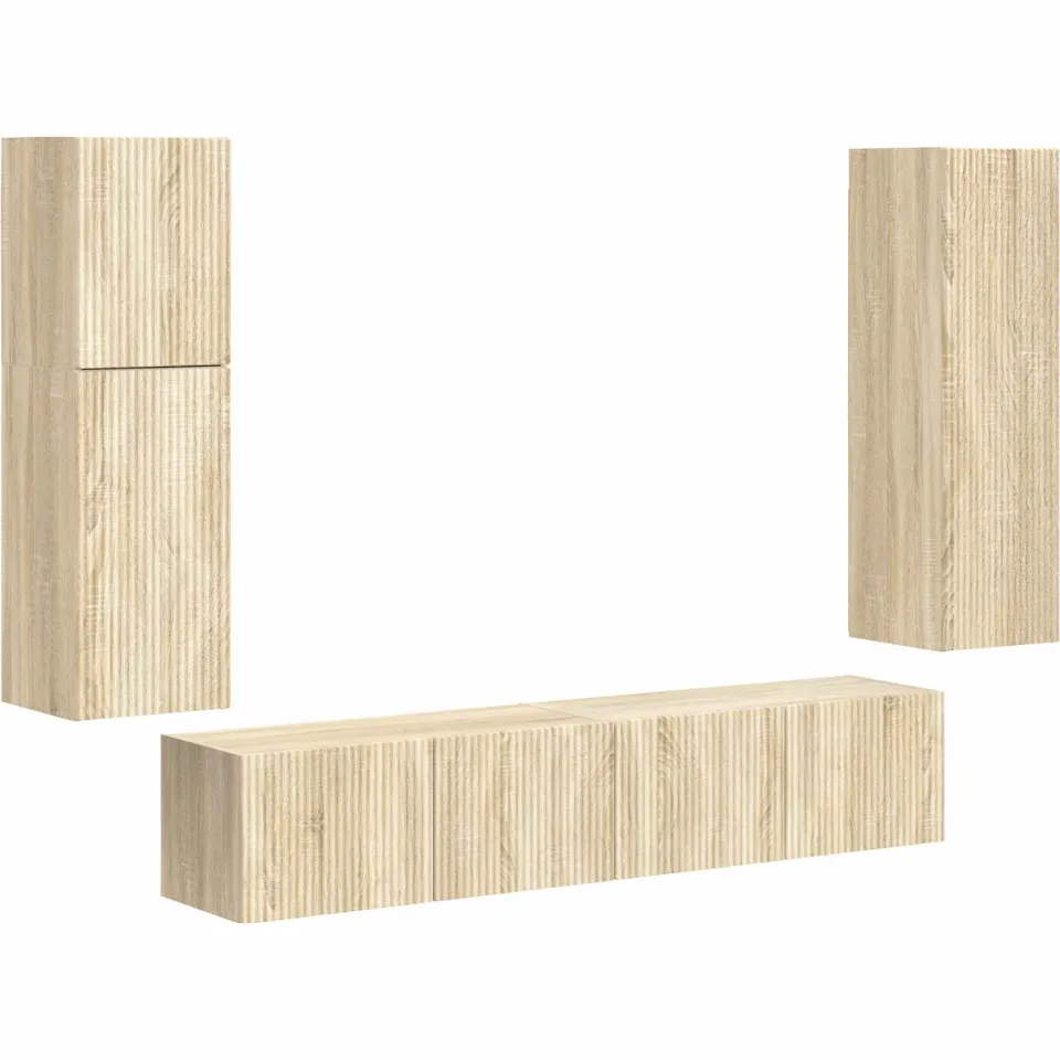 vidaXL Tv-meubelset 4 st Sonoma Eiken Bewerkt hout, foto 3