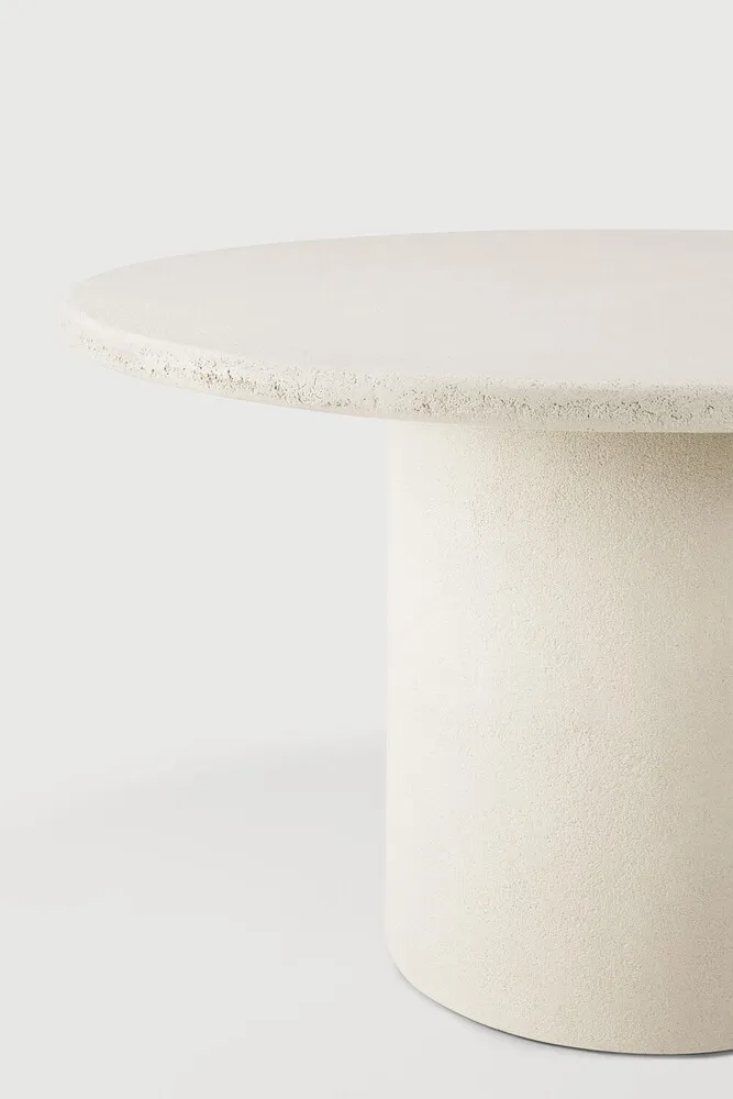 Ethnicraft Ronde Eettafel 'Elements' Microcement, 125cm, kleur Off White, foto 2