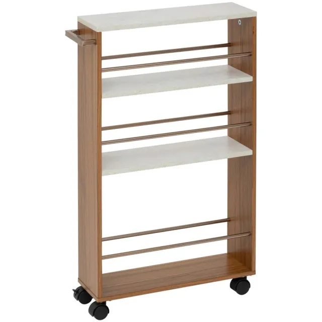 5 Five Simply Smart Smal dienblad met 4 planken in marmerlook COME Marron