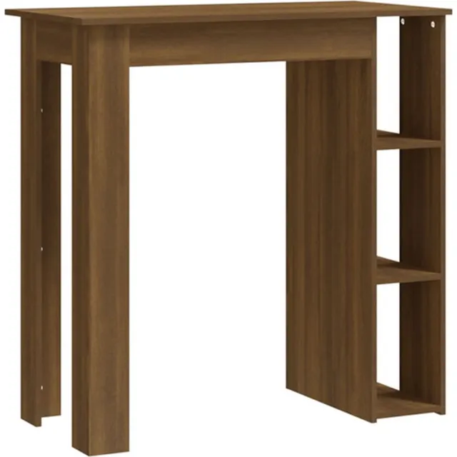 vidaXL Bartafel - met - schap - 102x50x103,5 - cm - bewerkt - hout - bruin - eiken bruin eikenkleur