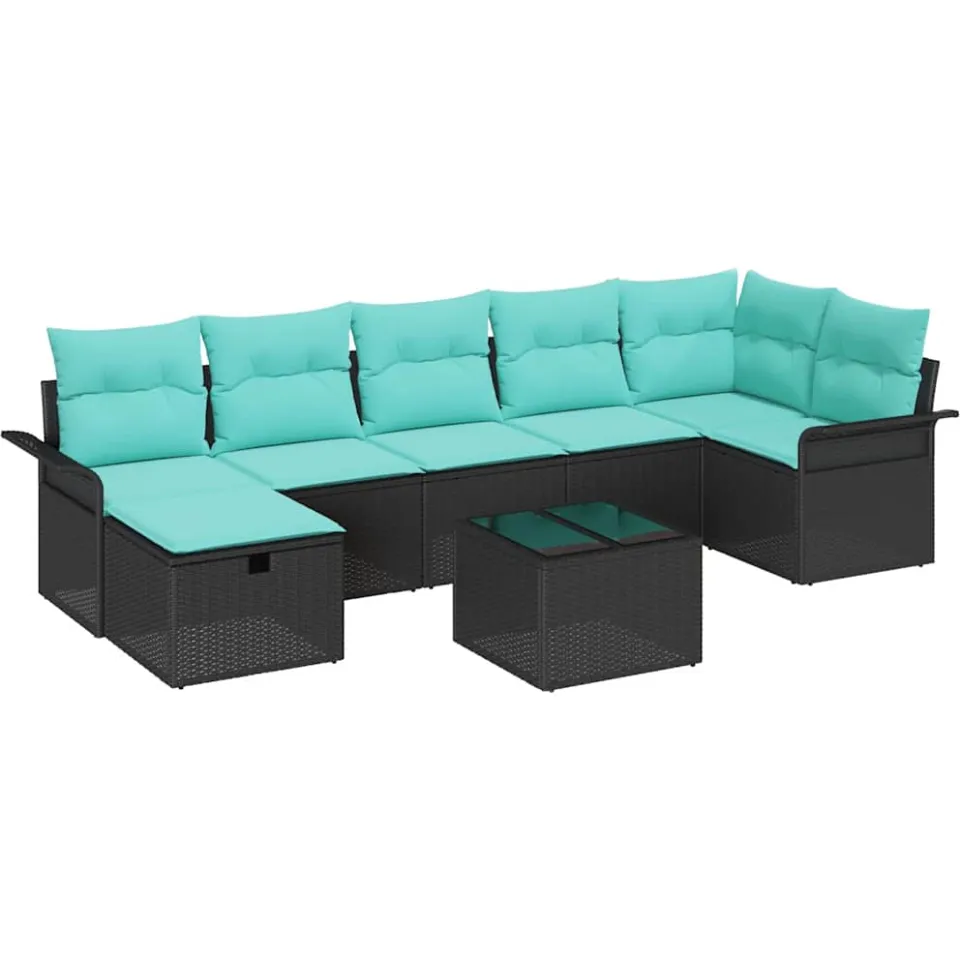 vidaXL Tuin Sofa Set 8 st Poly riet beige