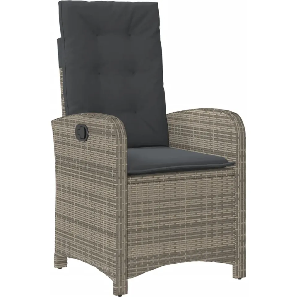 vidaXL 7-delige Tuinset met kussens poly rattan grijs, foto 4