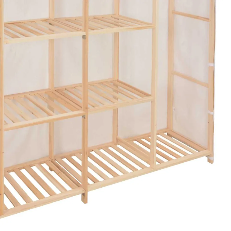 vidaXL Kledingkast 173x40x170 cm stof wit, foto 4