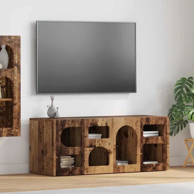 vidaXL TV-kast ELST 100 x 35 x 40 cm Oudhout Bewerkt hout Bruin