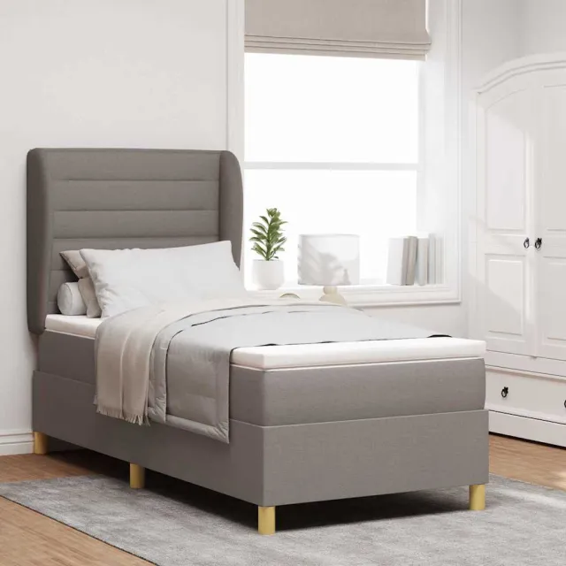 vidaXL Boxspringbed met hoofdeinde Taupe 190 x 90 cm Stof