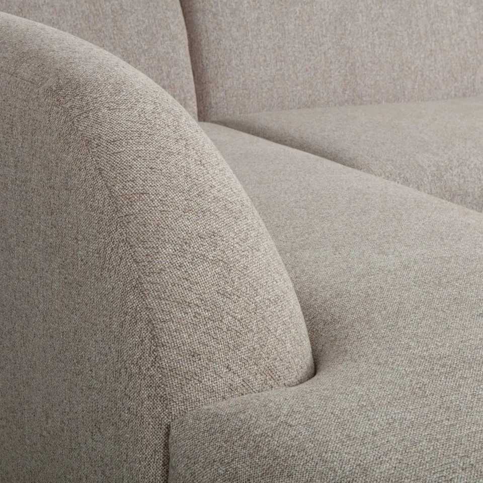 WOOOD Sloping Hoekbank Links - Chenille - Naturel - 77x274x225, foto 4