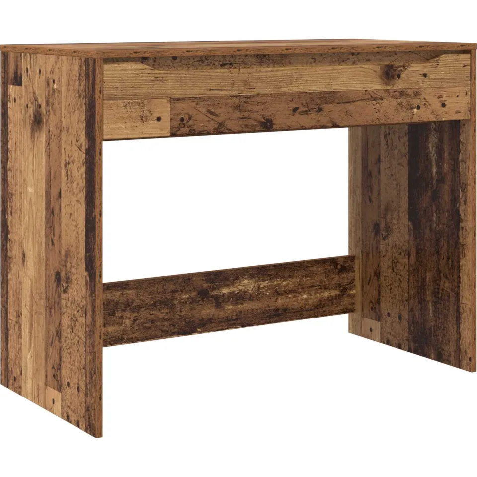 vidaXL Bureau met lade Oudhout 100 x 50 x 78 cm Geconstrueerd hout Bruin
