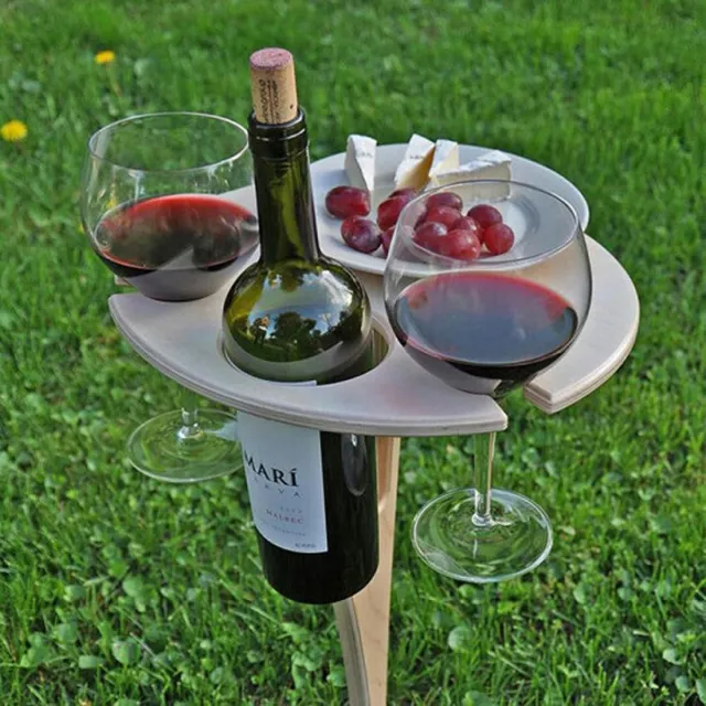 Sense Products Opvouwbare wijntafel - Picknicktafel - Wijn Bijzettafel Natuurlijk berken hout