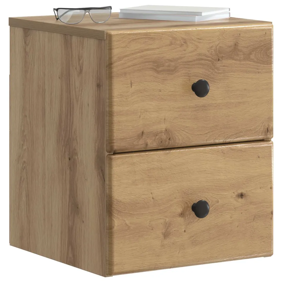 vidaXL Wandbeugel Bedkast 2 st Artisanaal eiken 34,5 x 33 x 40 cm Bruin