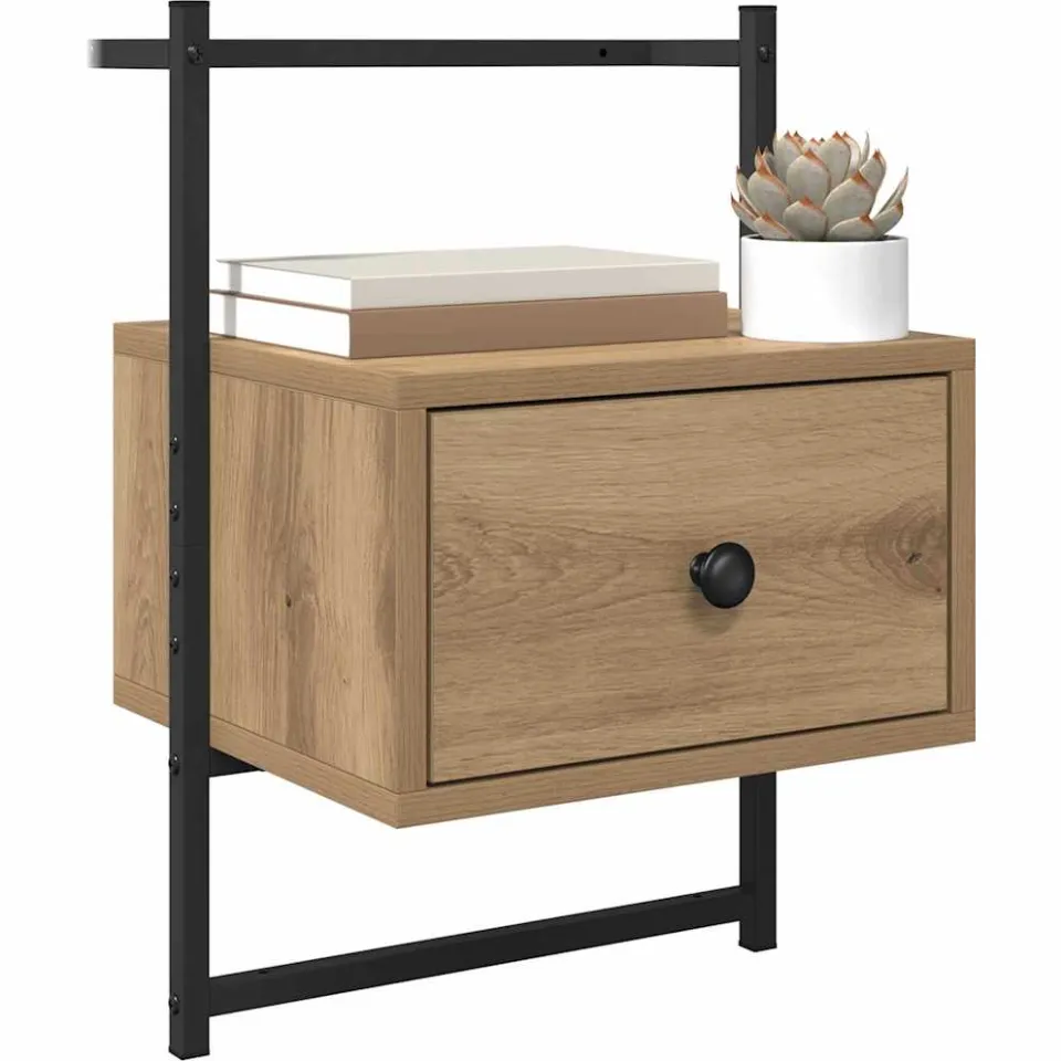 vidaXL Nachtkastje 2 st Artisan Eiken 35 x 30 x 51 cm Bewerkt hout Bruin