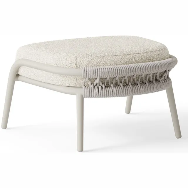 Suns Casto voetenbank rope camel sand beachy boucle SUNS Zand / Latte / Linen