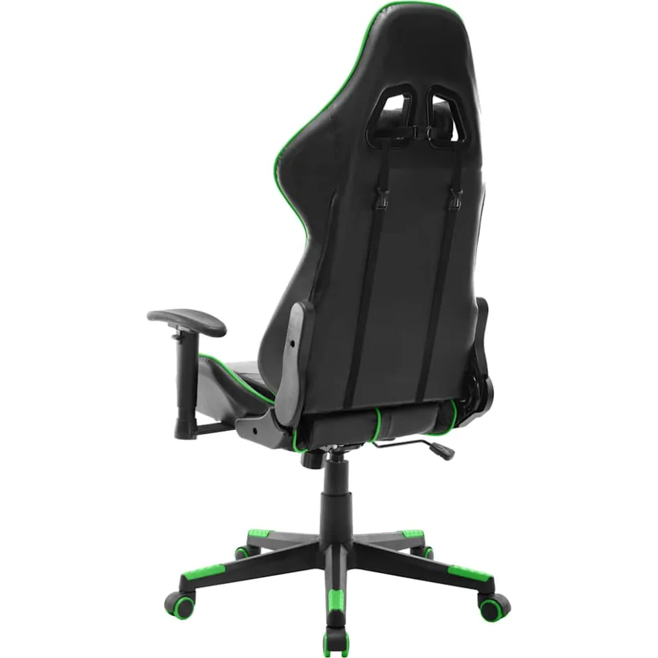 vidaXL Gamestoel kunstleer zwart en groen, foto 2