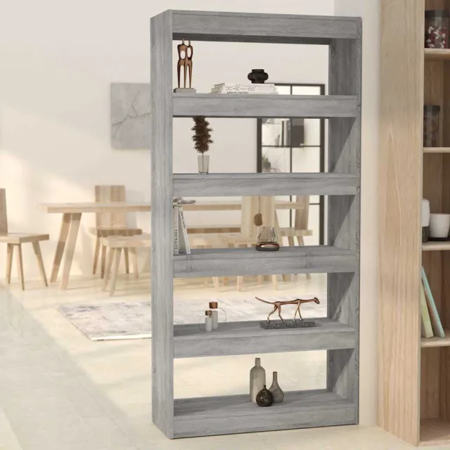 vidaXL Boekenkast/kamerscherm 80x30x166 cm bewerkt hout grijs sonoma, foto 2