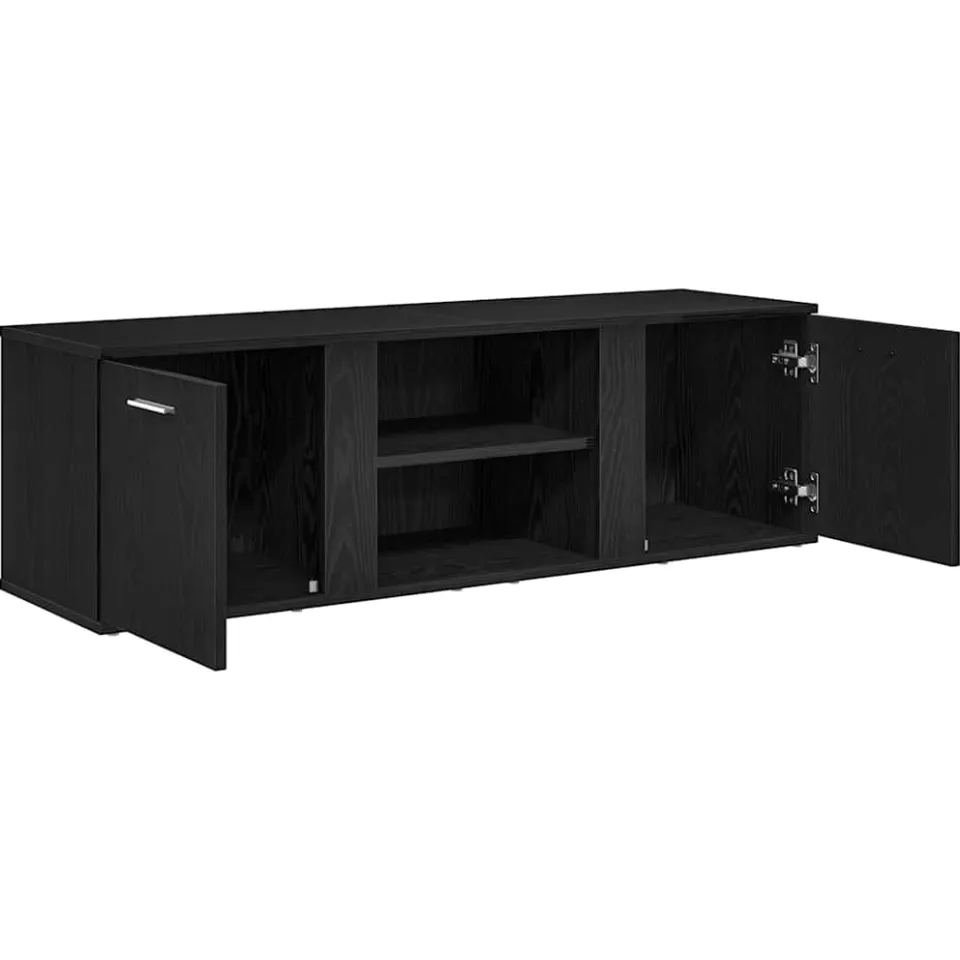 vidaXL TV-meubel Zwart Eiken 120x34x37 cm Bewerkt Hout, foto 4