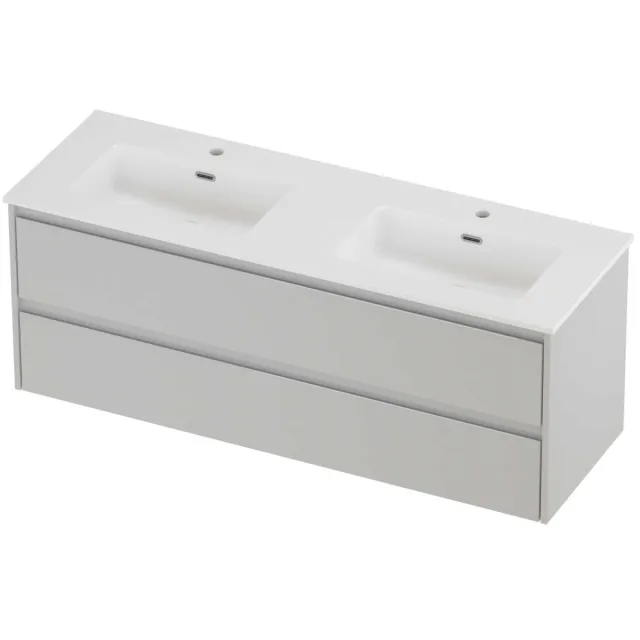 Proline Tribute Badmeubelset Porselein Elegant Dubbel 140x46x54 cm Mat White Glans Wit