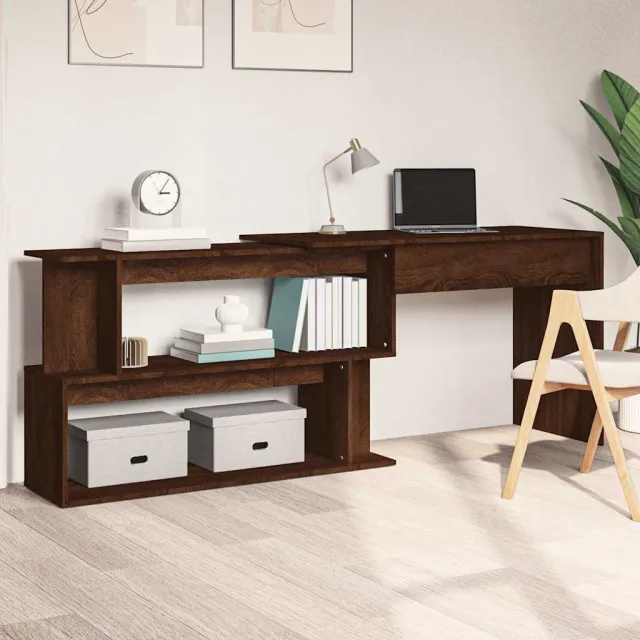 vidaXL Hoekbureau 200x50x76 cm bewerkt hout bruin eikenkleur, foto 2