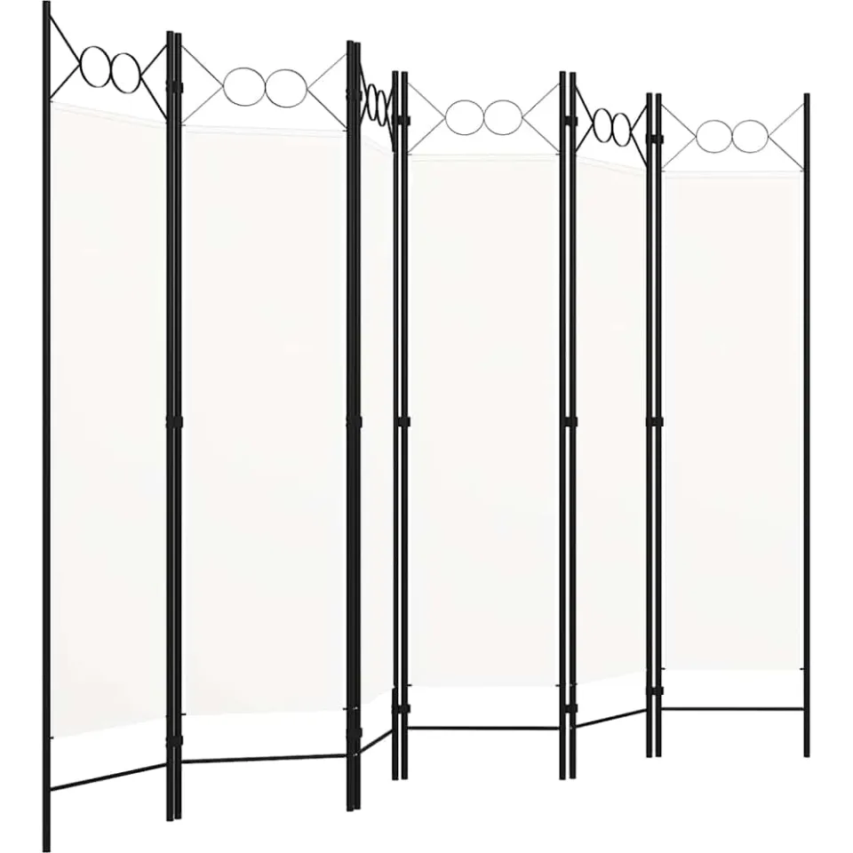 vidaXL Kamerscherm met 6 panelen 240x180 cm wit