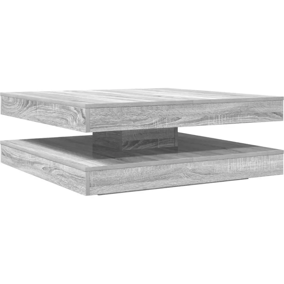 vidaXL Salontafel 360 graden draaibaar 90x90x34,5cm grijs sonoma eiken, foto 3
