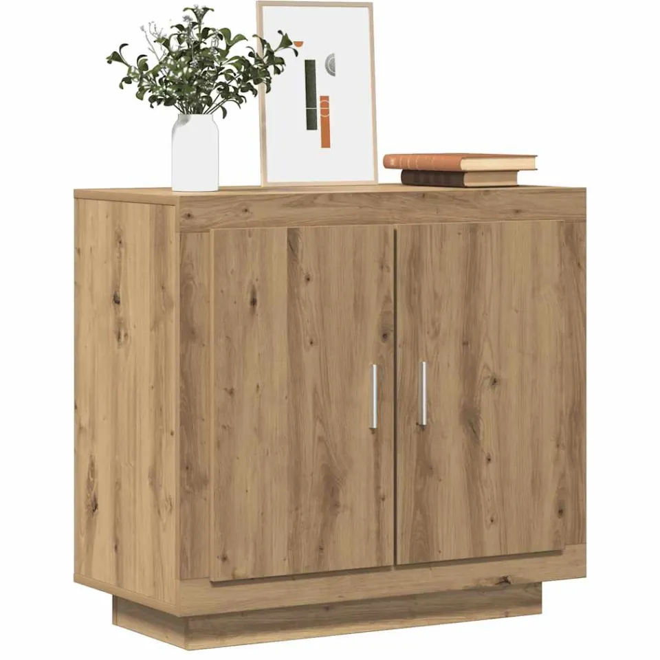 vidaXL Dressoir 80x40x75 cm bewerkt hout artisanaal eikenkleur Bruin