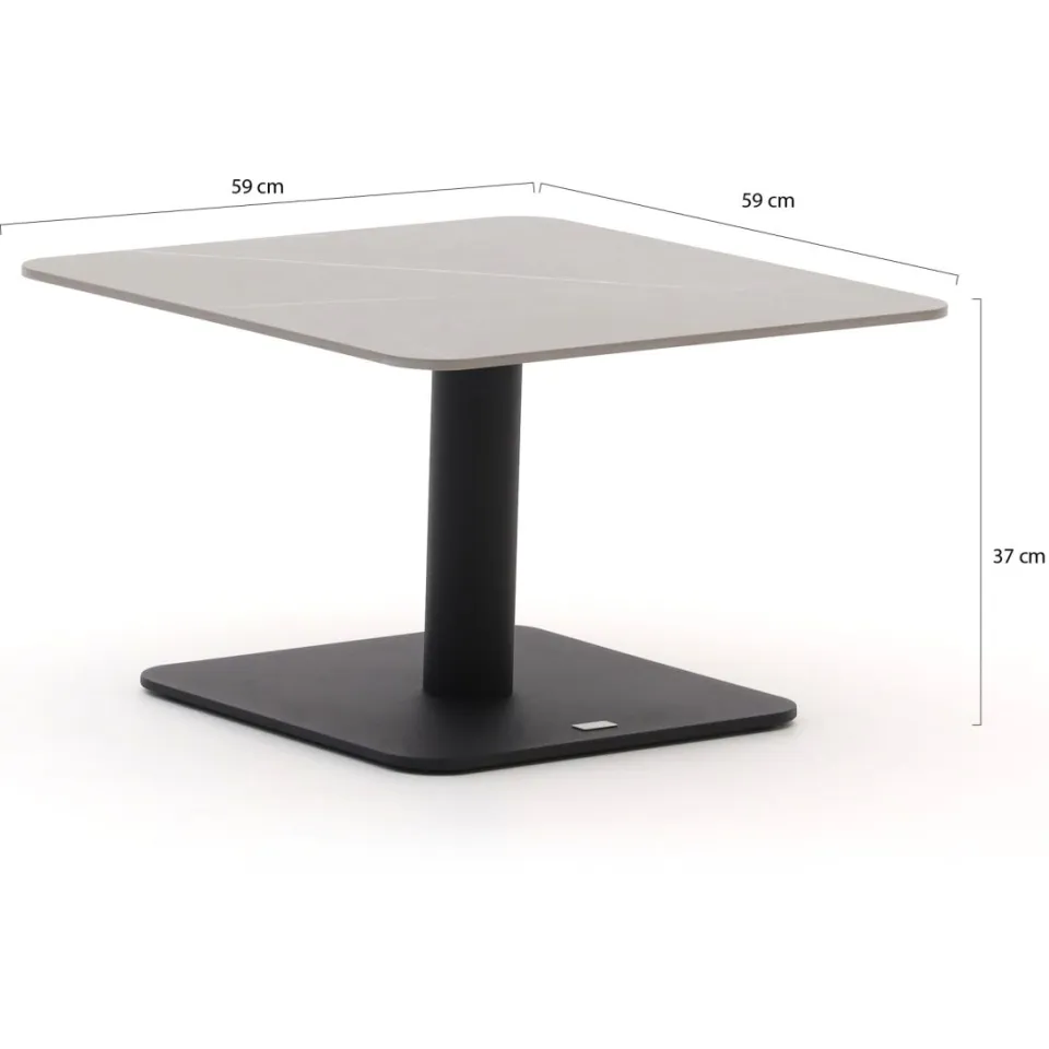 Bellagio tuinmeubelen Bellagio San Lupo lounge tuintafel 59x59x37cm grijs, foto 2