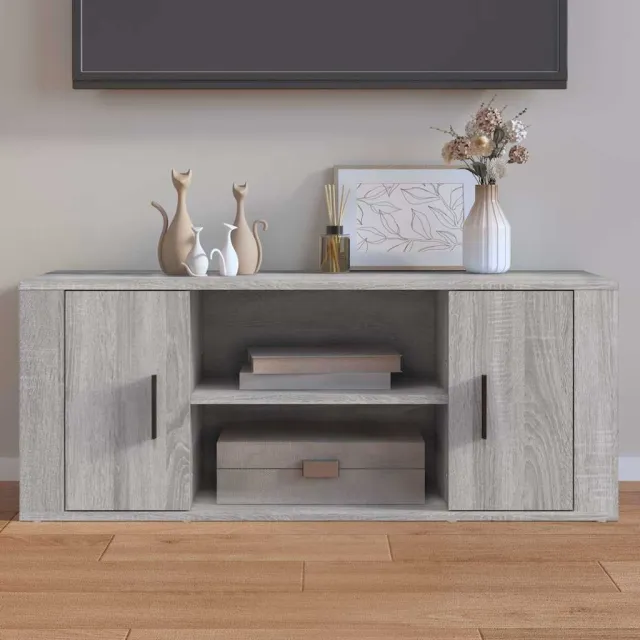 vidaXL Tv-meubel 100x35x40 cm bewerkt hout grijs sonoma eikenkleurig, foto 2
