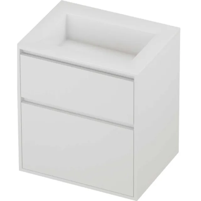 Proline Aristo Badmeubelset Polystone Elegant 60x46x67 cm Glans Wit Mat White