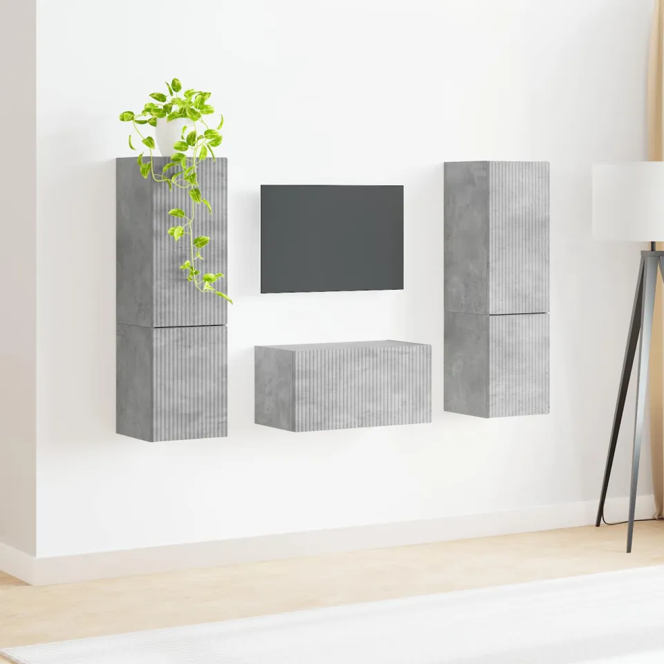 vidaXL Tv-meubelset 5 st Beton Grijs Bewerkt hout, foto 4