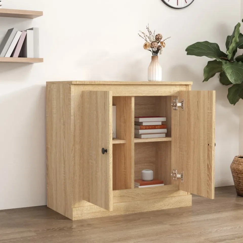 vidaXL Dressoir 70x35,5x67,5 cm bewerkt hout sonoma eikenkleurig, foto 3
