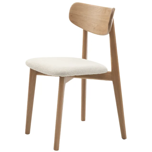 Olivine Eline eetkamerstoel bouclé wit