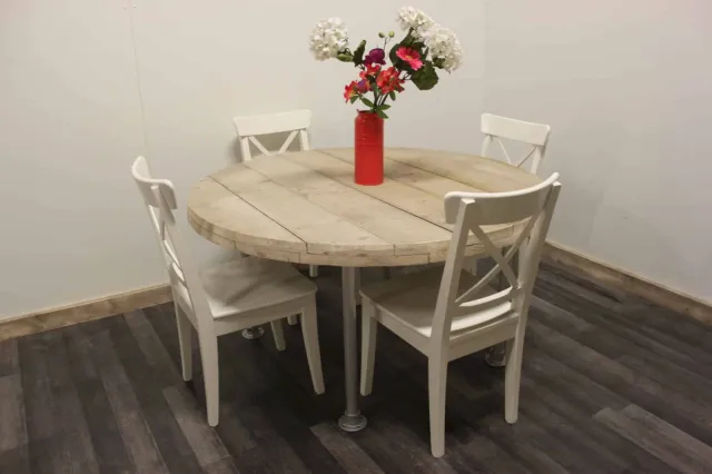 NordXL Steigerhouten ronde tafel Hays met dubbel blad
