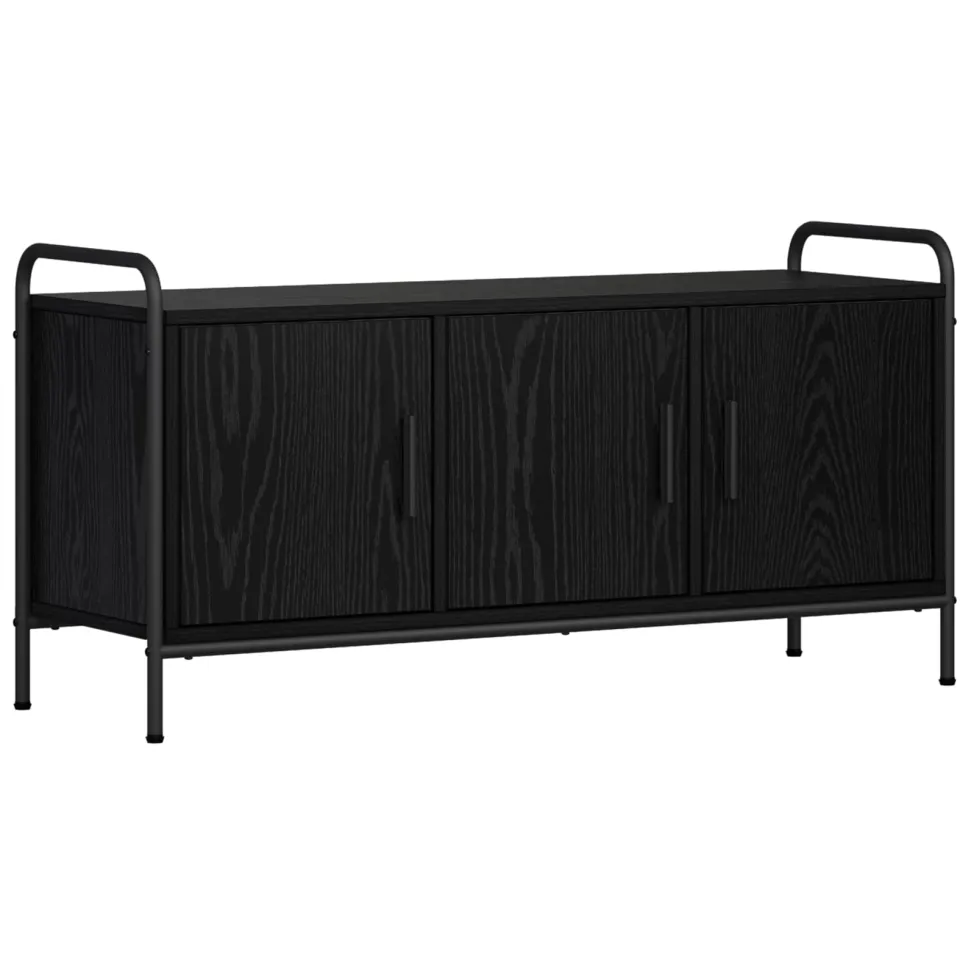 vidaXL Tv-meubel 79,5 x 33 x 50 cm Zwart eiken Bewerkt hout, foto 3