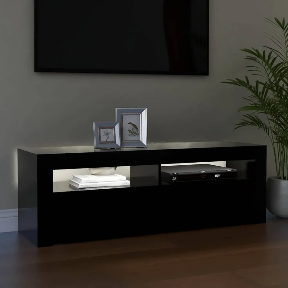 vidaXL Tv-meubel met LED-verlichting 120x35x40 cm zwart, foto 3