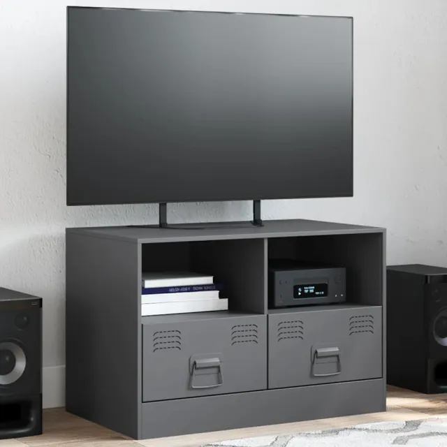 vidaXL Tv-meubel 67x39x44 cm staal antracietkleurig, foto 2