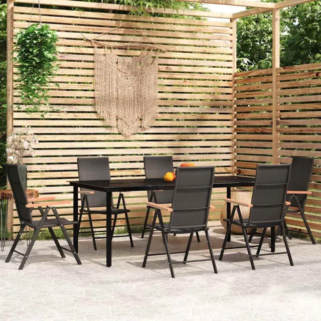 vidaXL 7-delige Tuinset zwart, foto 2