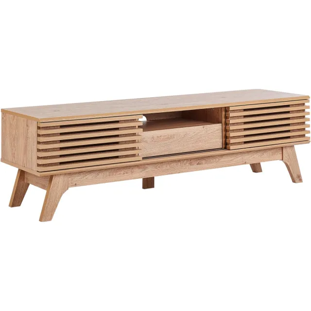 Beliani DETROIT II - TV-meubel - Lichte houtkleur - Vezelplaat Bruin