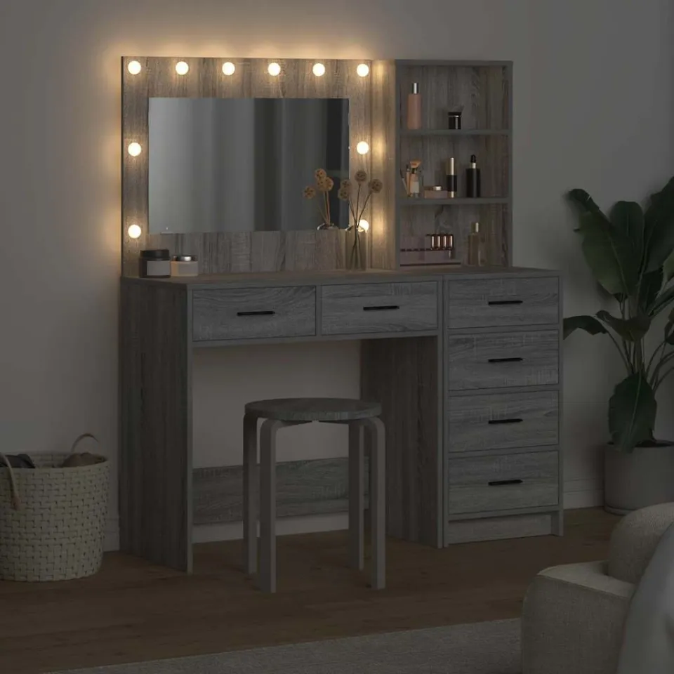 vidaXL Plafondtafel 2 st Lichtgrijs 78.5 x 41 x 135 cm Bewerkt hout, foto 3