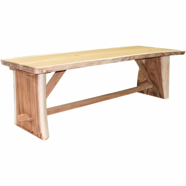 AVH-Collectie Boomstamtafel 400x120xH77,5 cm - bladdikte 10 cm geschoord Bruin / Terre