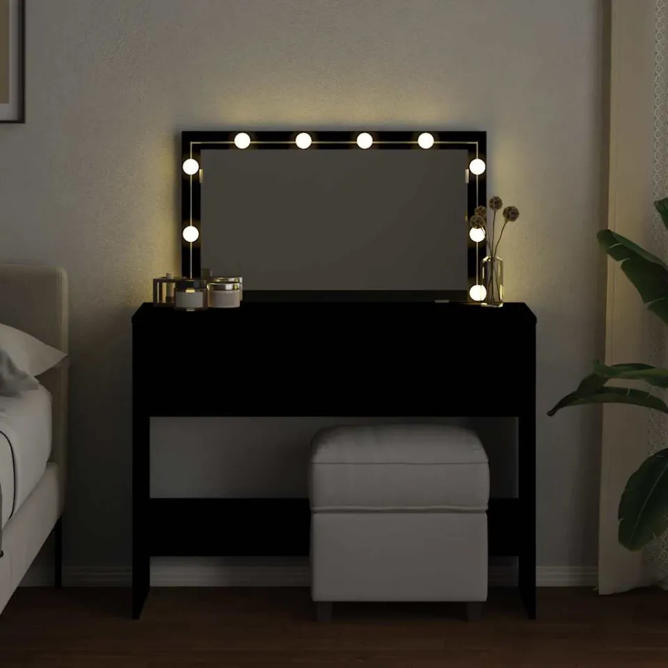 vidaXL Kaptafel met LED-verlichting 100x40x120 cm zwart, foto 3