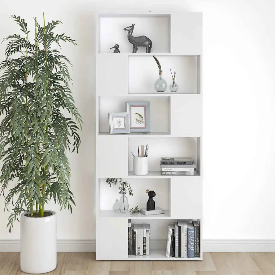 vidaXL Boekenkast/kamerscherm 80x24x186 cm bewerkt hout wit, foto 3