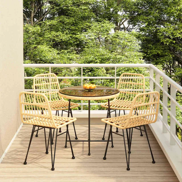 vidaXL 5-delige Tuinset poly rattan bruin, foto 2