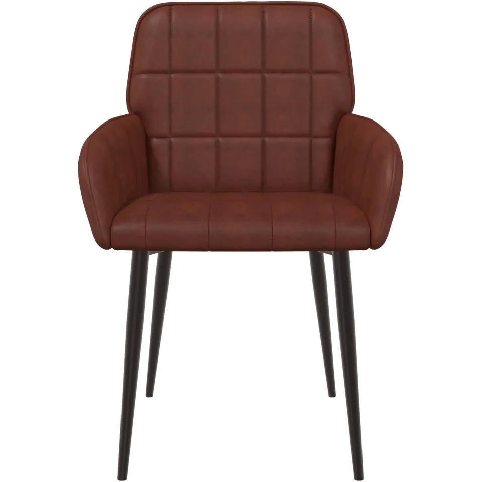vidaXL Eettafelstoelen 6 st Kunstleer Glanzend Bruin 56,5 x 50 x 85 cm