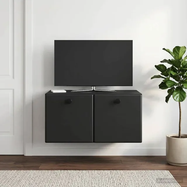 vidaXL Wandbeugel TV-kast 59,5 x 41 x 30 cm Zwart Bewerkt hout