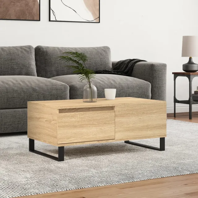 vidaXL Salontafel 90x50x36,5 cm bewerkt hout sonoma eikenkleurig, foto 2