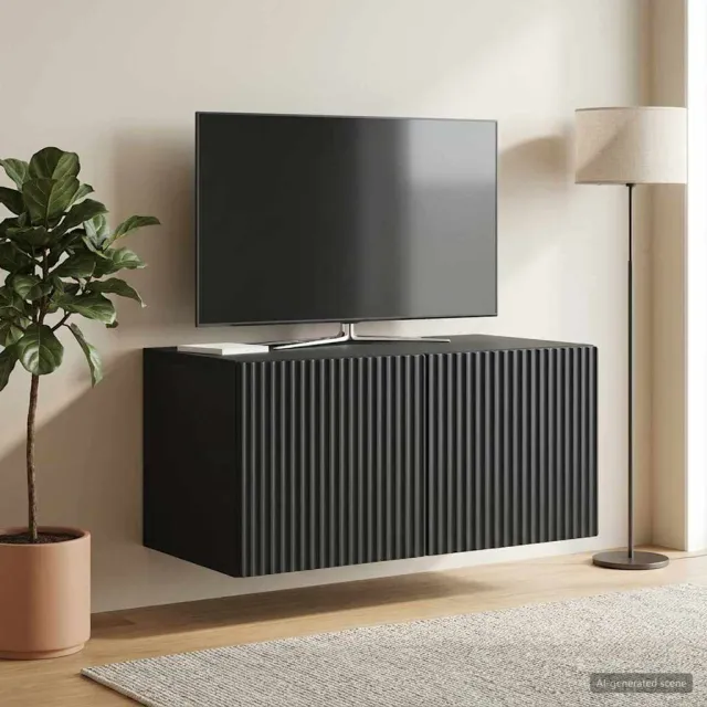 vidaXL Wandbeugel TV-kast 59,5 x 41 x 30 cm Zwart Bewerkt hout