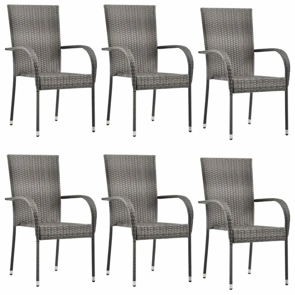 vidaXL 7-delige Tuinset poly rattan grijs, foto 3