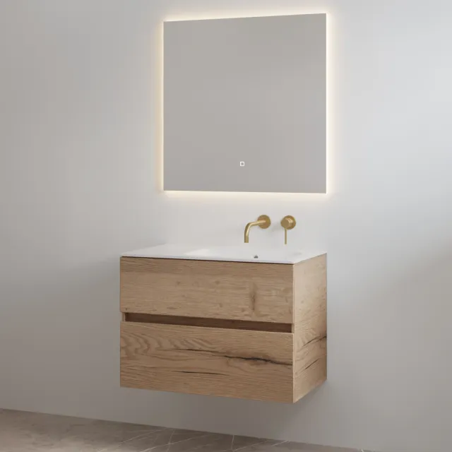 Best Design Badmeubelset zonder Kraangat Best Design Splash 80 cm Halifax Hout