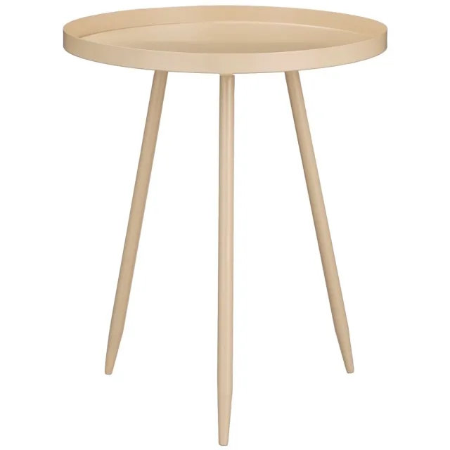 Mica Decorations Flores Bijzettafel - H49 x Ø42 cm - Metaal - Beige
