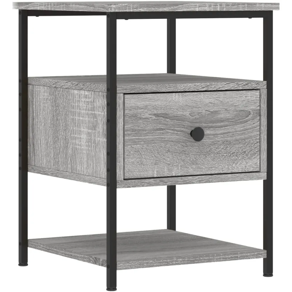 vidaXL Nachtkastjes 2 st 40x42x56 cm bewerkt hout grijs sonoma eiken